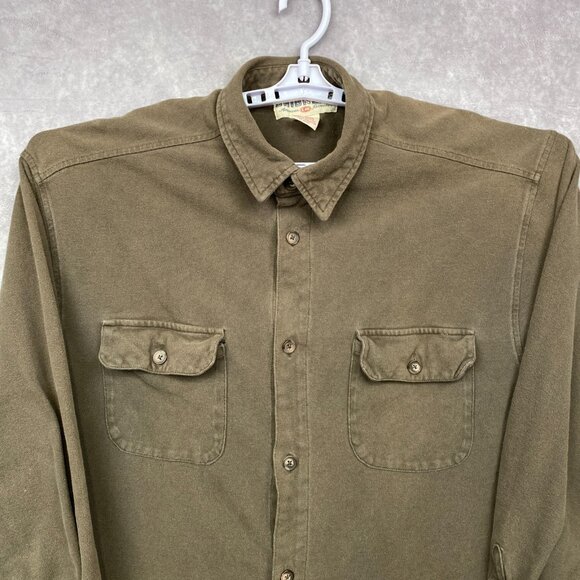 Vintage Union Bay Button Front Shirt Mens Large Brown Heavyweight Cotton Pockets - Picture 3 of 13